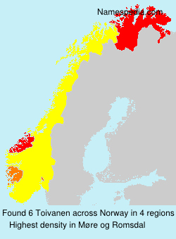 Surname Toivanen in Norway Surname Toivanen in Norway
