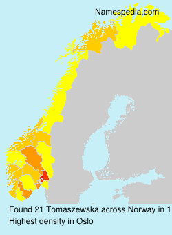 Surname Tomaszewska in Norway Surname Tomaszewska in Norway
