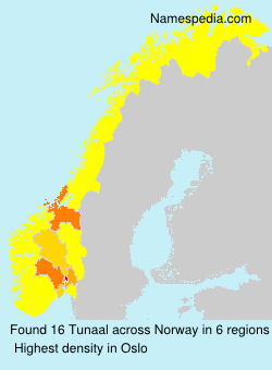 Surname Tunaal in Norway Surname Tunaal in Norway