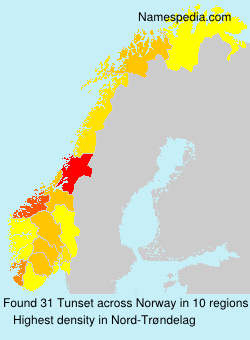 Surname Tunset in Norway Surname Tunset in Norway