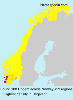 Surname Undem in Norway Surname Undem in Norway