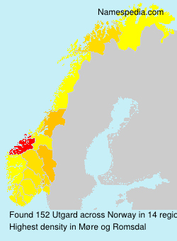 Surname Utgard in Norway Surname Utgard in Norway
