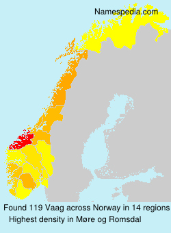 Surname Vaag in Norway