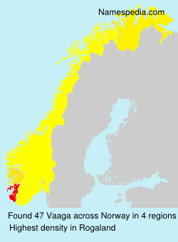 Surname Vaaga in Norway