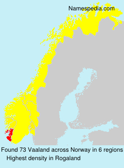Surname Vaaland in Norway