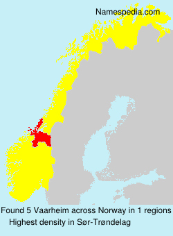 Surname Vaarheim in Norway