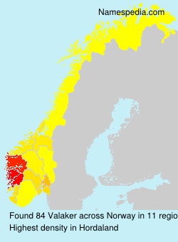 Surname Valaker in Norway Surname Valaker in Norway