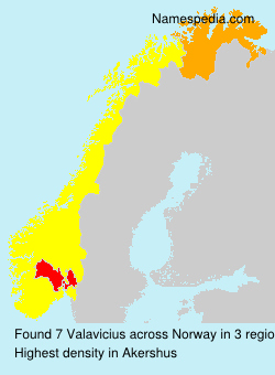 Surname Valavicius in Norway Surname Valavicius in Norway