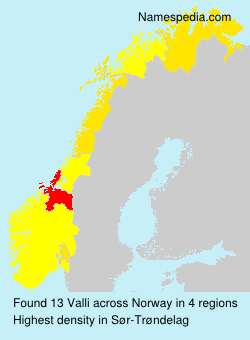 Surname Valli in Norway Surname Valli in Norway