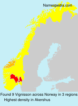 Surname Vignisson in Norway Surname Vignisson in Norway