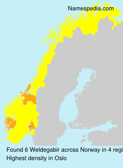 Surname Weldegabir in Norway Surname Weldegabir in Norway