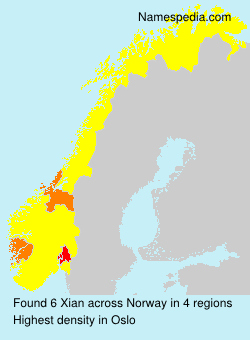 Surname Xian in Norway