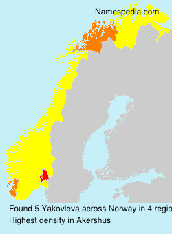 Surname Yakovleva in Norway Surname Yakovleva in Norway