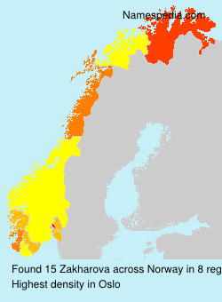Surname Zakharova in Norway Surname Zakharova in Norway