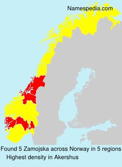 Surname Zamojska in Norway Surname Zamojska in Norway