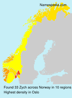 Surname Zych in Norway