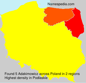 Surname Adakimowicz in Poland Surname Adakimowicz in Poland