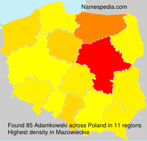 Surname Adamkowski in Poland Surname Adamkowski in Poland