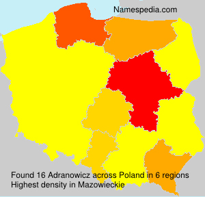 Surname Adranowicz in Poland Surname Adranowicz in Poland