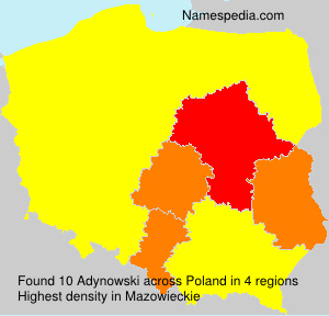 Surname Adynowski in Poland