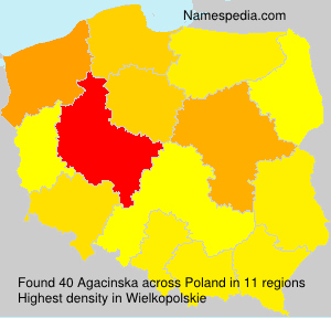 Surname Agacinska in Poland Surname Agacinska in Poland
