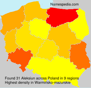 Surname Aleksiun in Poland Surname Aleksiun in Poland