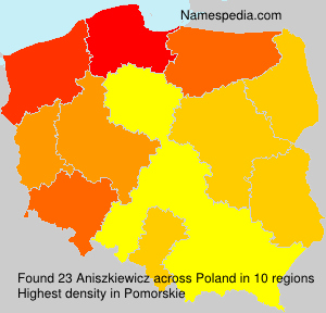 Surname Aniszkiewicz in Poland Surname Aniszkiewicz in Poland