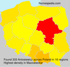 Surname Antosiewicz in Poland Surname Antosiewicz in Poland