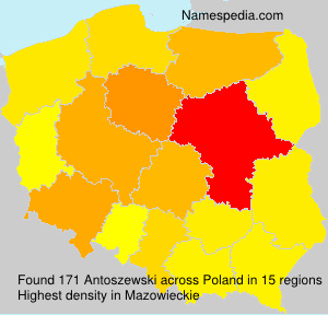 Surname Antoszewski in Poland Surname Antoszewski in Poland