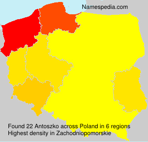 Surname Antoszko in Poland Surname Antoszko in Poland