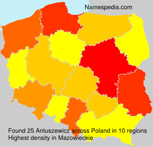 Surname Antuszewicz in Poland Surname Antuszewicz in Poland