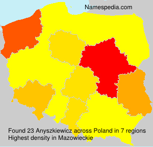 Surname Anyszkiewicz in Poland Surname Anyszkiewicz in Poland