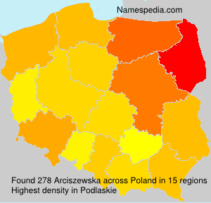 Surname Arciszewska in Poland Surname Arciszewska in Poland