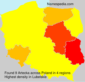 Surname Artecka in Poland Surname Artecka in Poland