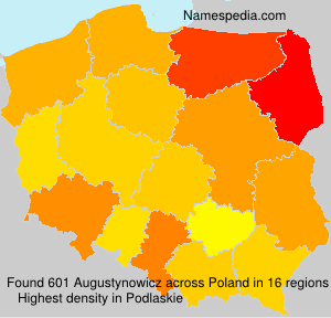 Surname Augustynowicz in Poland Surname Augustynowicz in Poland