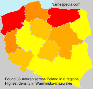 Surname Awizen in Poland Surname Awizen in Poland