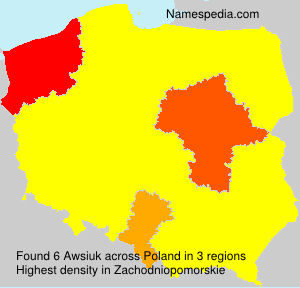 Surname Awsiuk in Poland Surname Awsiuk in Poland