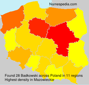 Surname Badkowski in Poland Surname Badkowski in Poland