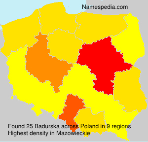 Surname Badurska in Poland Surname Badurska in Poland