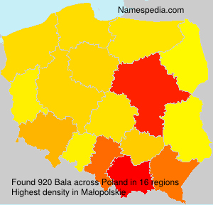 Surname Bala in Poland Surname Bala in Poland