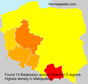 Surname Balakowicz in Poland Surname Balakowicz in Poland