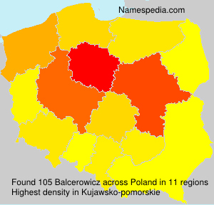 Surname Balcerowicz in Poland Surname Balcerowicz in Poland