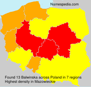 Surname Balwinska in Poland Surname Balwinska in Poland