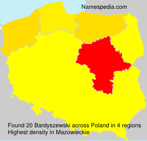Surname Bardyszewski in Poland Surname Bardyszewski in Poland