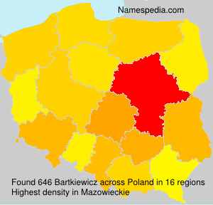 Surname Bartkiewicz in Poland Surname Bartkiewicz in Poland