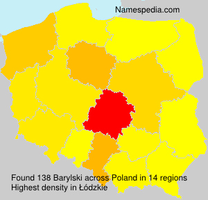 Surname Barylski in Poland Surname Barylski in Poland
