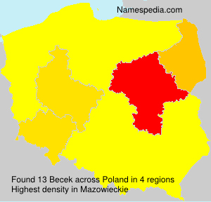 Surname Becek in Poland Surname Becek in Poland