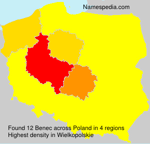 Surname Benec in Poland Surname Benec in Poland