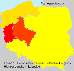 Surname Benyskiewicz in Poland Surname Benyskiewicz in Poland