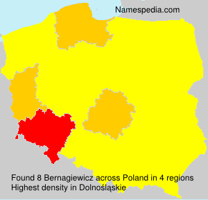 Surname Bernagiewicz in Poland Surname Bernagiewicz in Poland